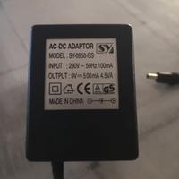 Alimentatore 9V 500mA, adattatore AC-DC