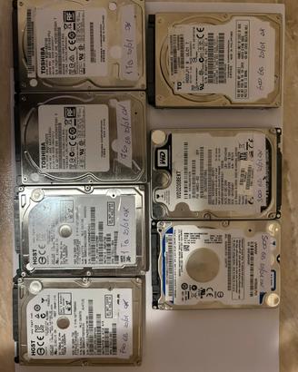 Hard disk 2,5” varie taglie