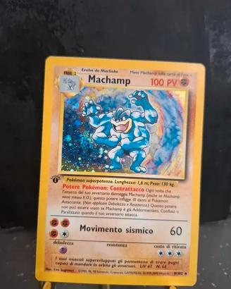 Carta Pokemon Machamp Holo  1ª Edizione Set Base