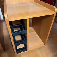 Carrellino con ruote porta pc e stampante