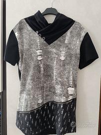 T-Shirt Uomo M - Collo Alto Bottoni Zip