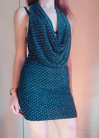 vestito corto, nero con brillantini argento