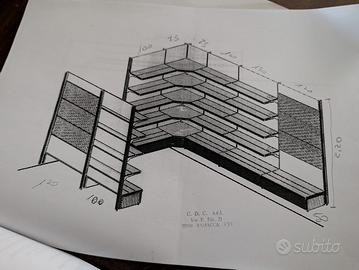 Scaffalatura in metallo da negozio