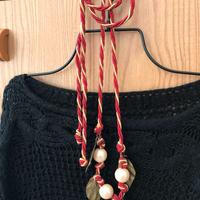 Cintura vintage per tunica oro e rosso