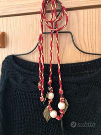 Cintura vintage per tunica oro e rosso