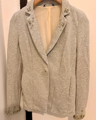 Blazer LIU JO Grigio con Strass e Perline - NUOVO
