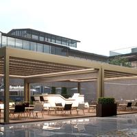 Pergola in alluminio con tetto retraibile in PVC