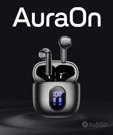 Auricolari wireless AuraOn I52 (Neri) Mai usate