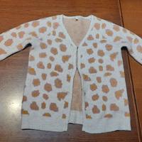 Cardigan maglioncino leopardato bianco rosa tg 13