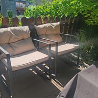 Set 4 sedie in alluminio con cuscini