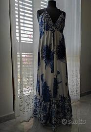 Abito lungo estivo di seta sintetica taglia 42/44