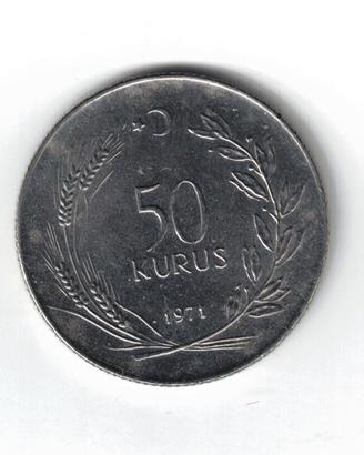 Moneta, Turchia, 50 Kurus, Rep. di Turchia 1971