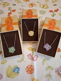 Set 3 collane Thun: fiore, farfalla, girasole