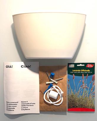 CitySens Vaso da Parete + Pack di Piante Lavanda