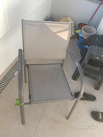 Sedia da giardino esterno in alluminio 