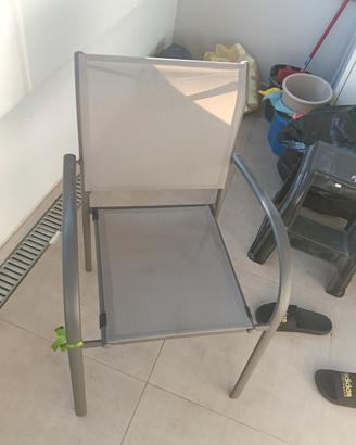 Sedia da giardino esterno in alluminio 
