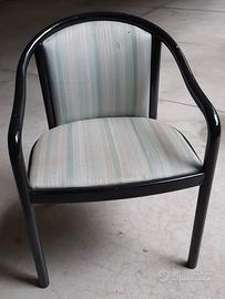 Set 6 sedie laccate nere e tessuto