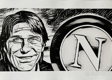 Poster Antonio Conte, scudetto del Napoli campione