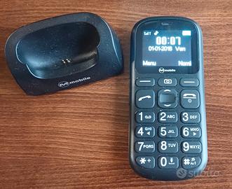 Cellulare M-MMFAC2 nero/blu con base e scatola