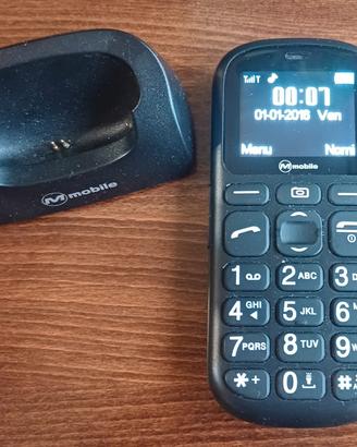 Cellulare M-MMFAC2 nero/blu con base e scatola