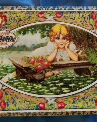RIPRODUZIONE DI SCATOLA IN LATTA CON LOGO VINTAGE