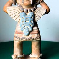 Statua azteca in terracotta vintage