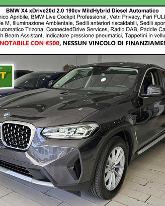 BMW X4 Xdrive 20d mhev Tetto cam Nav PDC Full LED