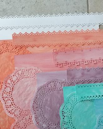 Set cartoncini tinti a mano scrapbooking biglietti