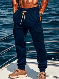Pantaloni cargo da uomo con tasche laterali
