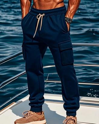 Pantaloni cargo da uomo con tasche laterali