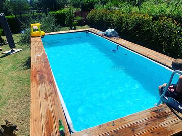 Piscina fuori terra,arredata e cassonata