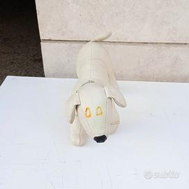 Manichino cane in piedi vera pelle panna latte