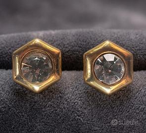 Orecchini Clip Vintage Anni '80 '90 con cristallo