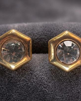 Orecchini Clip Vintage Anni '80 '90 con cristallo