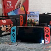 NINTENDO SWITCH OLED COME NUOVA+MINECRAFT, ACCESS.