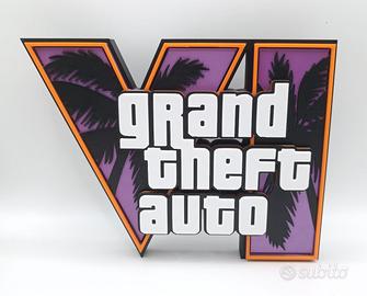 Logo GTA VI 20 CM Grand Theft Auto Videogames 3D