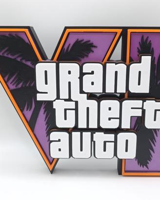 Logo GTA VI 20 CM Grand Theft Auto Videogames 3D