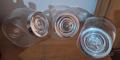 Set barattoli vetro e latta, cestino e tazza