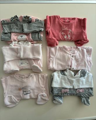Tutine neonata 6-6 mesi ciniglia
