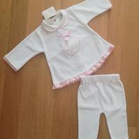 Completo due pezzi in ciniglia per neonata