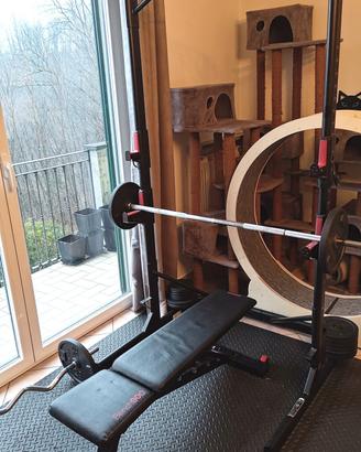 rack 500  bench 900 decathlon bilanciere e dischi