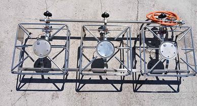 Piano cottura a 3 fuochi in acciaio per cucinare