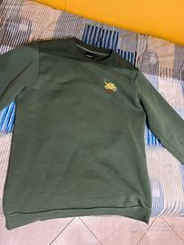 Felpa verde scuro dolly noire con stampa orientale