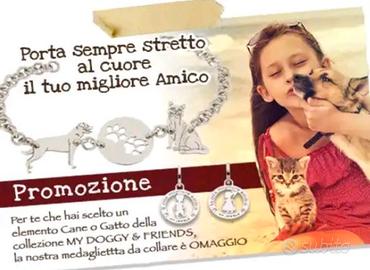 medaglietta cane /gatto in argento my jewels nuov