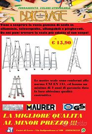 Scala casalinga in alluminio garantita  150 kg