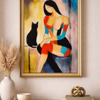 Quadro Donna con Gatto