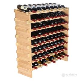 Portabottiglie Vino in Legno di Bambù Impilabile