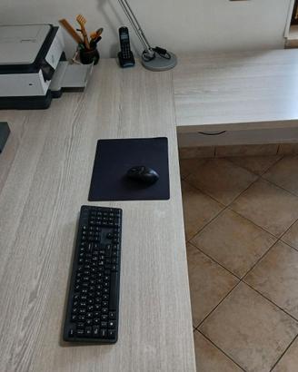 SCRIVANIA PROFESSIONALE CON ALLUNGO COLOR ROVERE