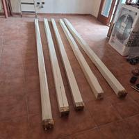 N. 5 Travi in castagno per tetto/solaio lunghezza 