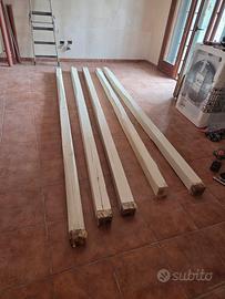N. 5 Travi in castagno per tetto/solaio lunghezza 